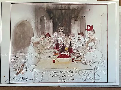 Ralph Steadman Hand Signed Da Vinci Last Supper Print On Woven Paper • £199.99