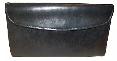 Coach 4859 Vintage Wallet 90s Water Buffalo Leather Long Flap Wallet Black READ • $42