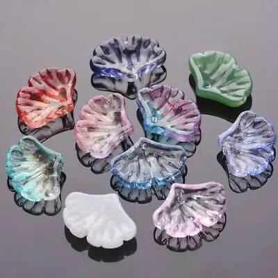 10pcs 20x15mm Leaf Crystal Glass Charms Loose Pendants Beads Jewelry Findings • $2.58