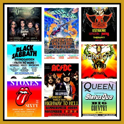 £7.99 • Buy A3 Rock Heavy Metal Festivals Tour Prints