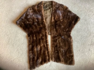 $29.95 • Buy Wonderful Real Mink Stole Luxury Fur Jacket Beautiful Look