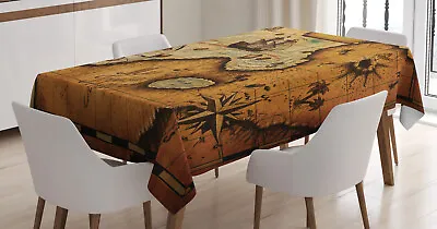 World Map Tablecloth Pirate Treasure Island • £18.99