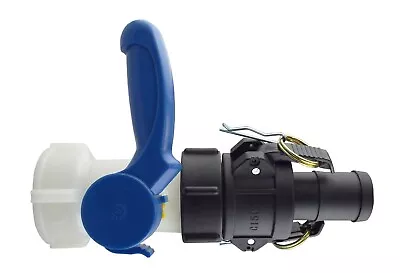 Ibc S60x6 Heavy Duty Storage Tank Outlet Valve With Camlock Barb Outlet • £23.99