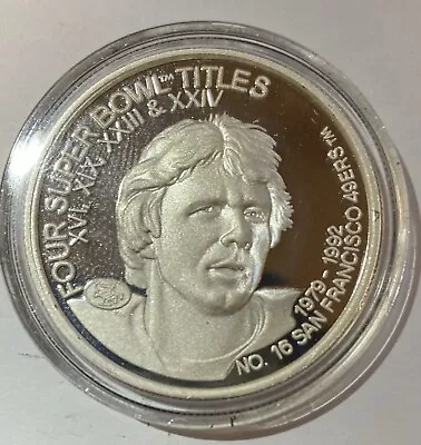 1995 Joe Montana 1 Oz .999 Silver Round NFL KC Chiefs & SF 49ers Enviromint • $63