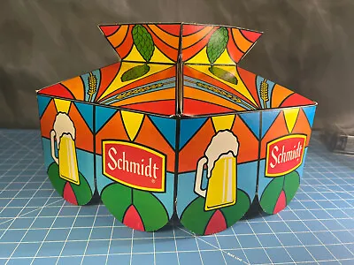 Vtg 70s 80s SCHMIDT BEER Cardboard Faux STAINED GLASS HANGING SHADE LAMP LIGHT • $26.95