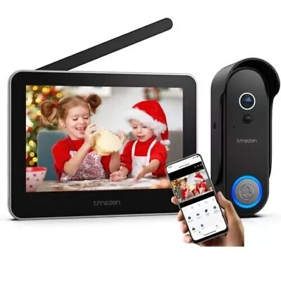 Wireless 2MP WIFI Video Doorbell Battery Intercom Entry System 7  Touch Monitor • $142.99