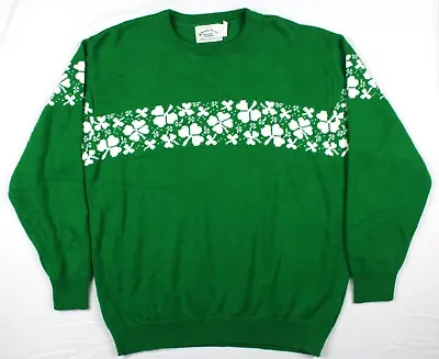 Vintage Irish Clovers Made In USA Pullover Sweater Medium St Patricks Day • $24.99