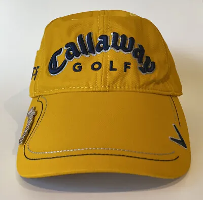 Callaway Golf Sport Hat FT-5 Yellow Adjustable Golfing Cap W/ Badge On Brim VGC • $15