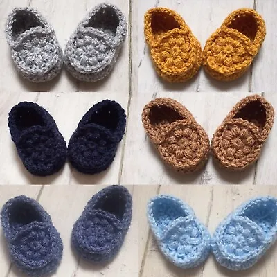 £5.99 • Buy Handmade Crocheted/knitted Baby Shoes/booties/loafers  0-3 Months