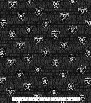 HALF YARD NFL Las Vegas/Oakland Raiders 100%Cotton Fabric Mini Print  18  X 58  • $11.99