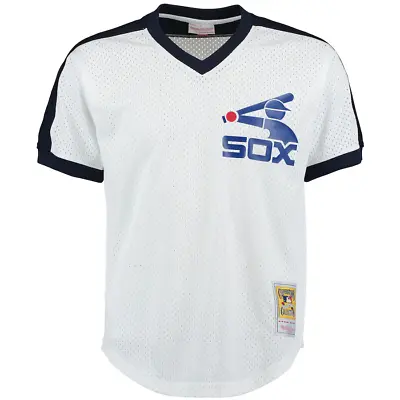 Mitchell & Ness White MLB Chicago White Sox Carlton Fisk 1981 Mesh BP Jersey • $79.95