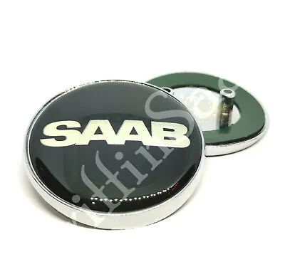 Saab Nevs Black Boot Rear Trunk Badge Emblem 93 9-3 Saloon 12785871 2Pin SA017 • £8.99