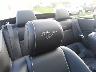 2005-2009 Ford Mustang Headrest Outlined Pony Vinyl Decals - Only Leather Seats • $29.95