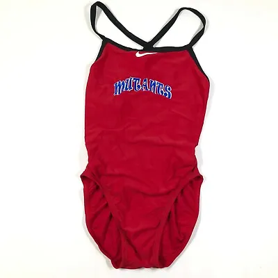 NEW Nike Swim One Piece Swim Suit Womens Size 32 6 Red Solid Racing Mutants • $30