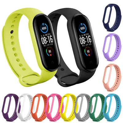 For Xiaomi Mi Band 5 Or 6 Strap Fitness Watchband Bracelet Silicone Wristband • £2.68