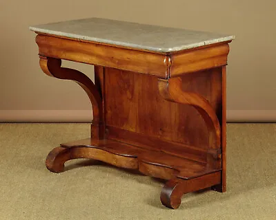 Antique Walnut & Marble Top Console Table C.1860 • £1350