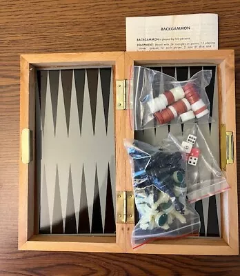 Vintage Wooden Travel  Game Checkers/ Backgammon • $12