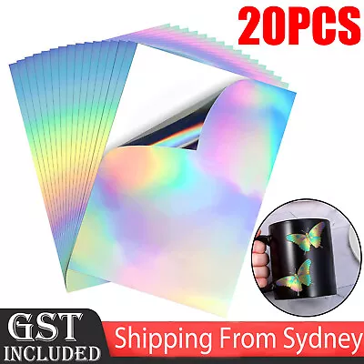 20PCS A4 Holographic Glossy Self Adhesive Sticker Paper Label Inkjet Printer AU • $18.26