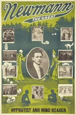 84226 Vintage 1916 Newmann Hypnotist Magician Magic Decor Wall Print Poster • $29.95