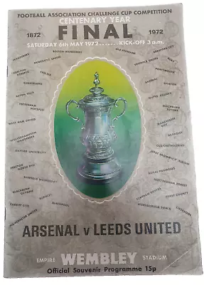 Arsenal V Leeds United 1972 FA Cup Final Football Programme VG • £2.99