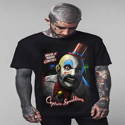 Hause Of 1000 Corpses Captain Spaulding Scary Movie T Shirts Men's Hallowen • $11.69