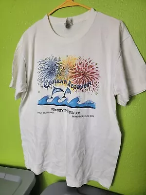 Vintage Narcotics Anonymous Shirt Celebrate Recovery 2001 Dolphins Serenity Sun • $32.99