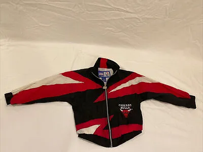 Vintage 90s Kids Sz7 Chicago Bulls Starter Jacket Nylon Retro • $55