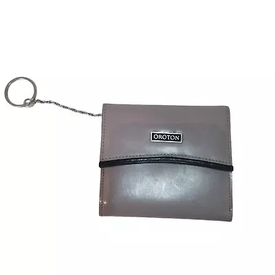 Oroton Wallet Small Purse Grey Genuine Leather Folding Wallet With Key Ring VGUC • $19.95