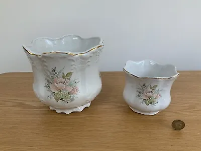 £8.99 • Buy 2 X Vintage Maryleigh Pottery Staffordshire Planters, 1 Large & 1 Small Planter