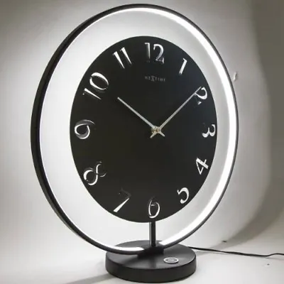 Design Table Clock NeXtime Black Floor Clock Illuminated LED Table Lamp Dimmable • $432.36