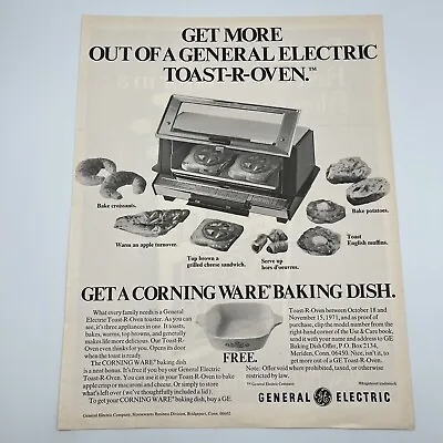 General Electric GE Toast-R-Oven 1971 Vtg Print Ad 10.25 X13.25  Retro Appliance • $7.99