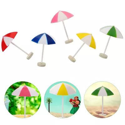 Mini Beach Umbrella Hawaiian Decoration Micro Landscape Model 5Pcs-VC • $10.21