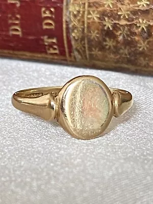 Vintage 9ct Gold Oval  Signet  Ring Size N.5 2.1g Birmingham  1929 • £120