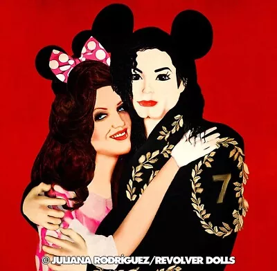 Giclee Print Lisa Marie Presley And Michael Jackson Artwork Limited Edition Art • $300