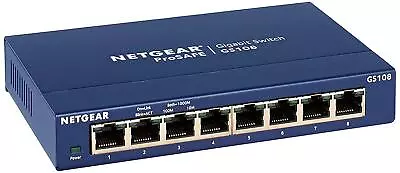 NETGEAR ProSAFE Unmanaged Switch - GS108 - Desktop - 8 Gigabit Ethernet Poorten  • $102.42