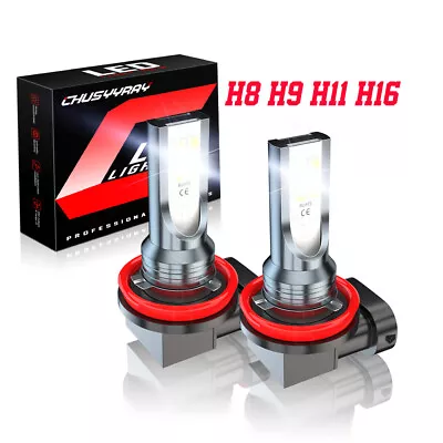 LED Fog Light Bulbs H8 H16 H11 Fog Light Bulb White 6500K High Power DRL Lamps • $11.69