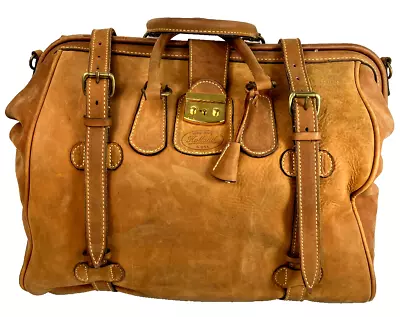 Vintage Made In USA Holland Brothers Mulholland Safari Leather Duffel Bag Bros • $299.99