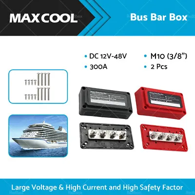 M10 300A DC12V-48V Stud Bus Bar Power Distribution Box Terminal Block Heavy Duty • $75