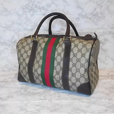 Gucci GG  Mini Boston Hand Bag Sherry Line PVC Leather  From Japan 0173 • $189