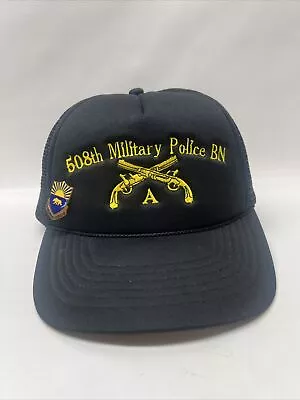 US Army Military Police Mesh Rope SnapBack Hat 508th Bn / Sine Prae Judicio Pin • $19.99