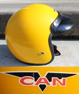 Vintage Yellow XL V500 Motorcycle Helmet CAN ATV Visor GOOD INSIDE COND • $94.99