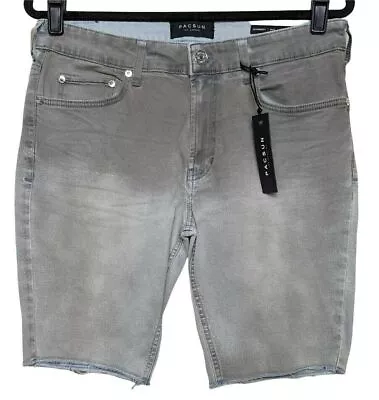 Mens Cut Off Jean Shorts Gray PacSun Size 32 Active Stretch Skinniest NEW • $14.95