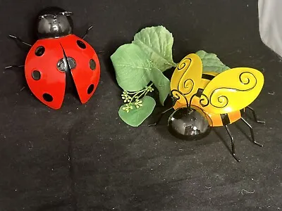 Metal LARGE 6”Garden Ladybug Or BEE Decor Ornament ￼Planter PriceFor1 • $9.99
