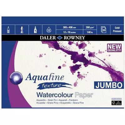 Daler Rowney Aquafine Watercolour Texture Jumbo Pad 16x12  300gsm • £42.75