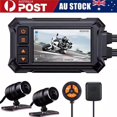 3  Motorcycle Front & Rear Dash Camera Waterproof GPS WIFI 1080P Night Vision • $139.25