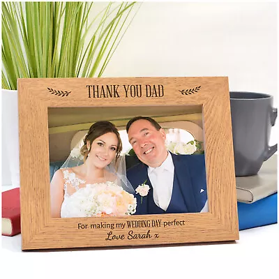 Personalised Father Of The Bride Thank You Wooden Photo Frame Gifts For Dad Him • £14.95