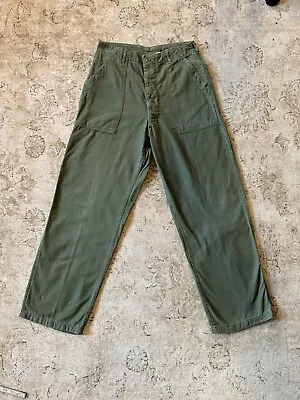 Vintage VIETNAM Era Sateen OG-107 Us Army 32x31 Military Pants CLASS 1 TYPE 1 • $94.95