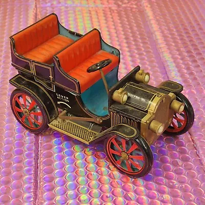 Vintage Modern Toys MT Japan Lever Action Wind Up Tin Car Old Timers 27579 Works • $41.29