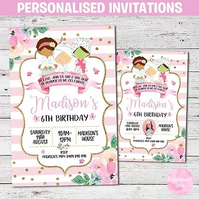 'YOU PRINT' Personalised  PAMPER SPA  Birthday Party Invitation Invite Digital • £4.65
