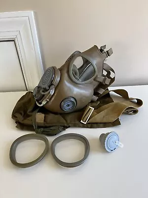 Worn Vintage 1984 Czech Gas Mask M10M W/carry Bag 1989 Filters Canteen Adapter • $39.99